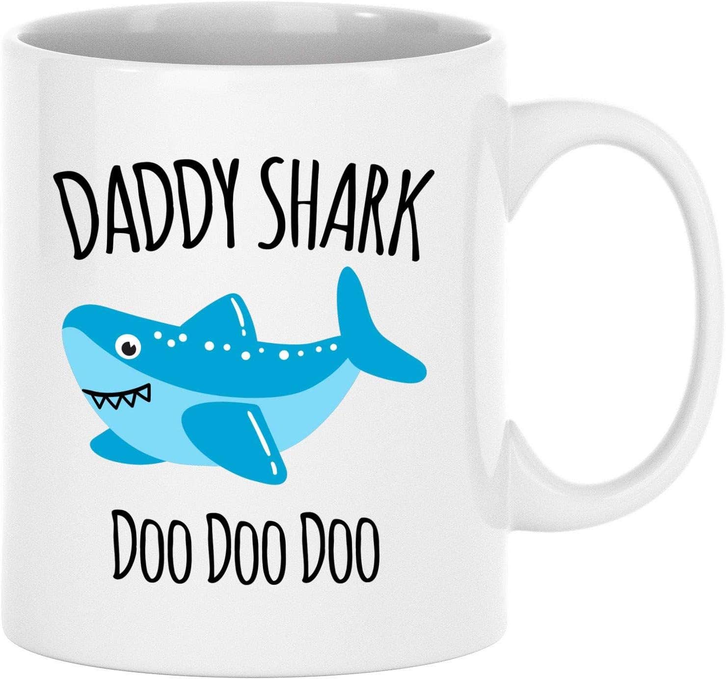 Exxtra Gifts Daddy Shark Doo Doo Ceramic Mug - White, Microwave Safe