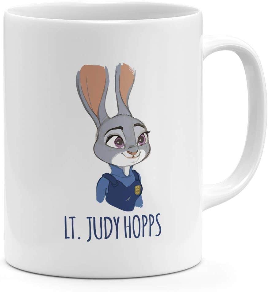 Loud Universe Judy Hopps Zootopia Ceramic Coffee Mug - 11oz White Bunny Rabbit Art Deco Theme