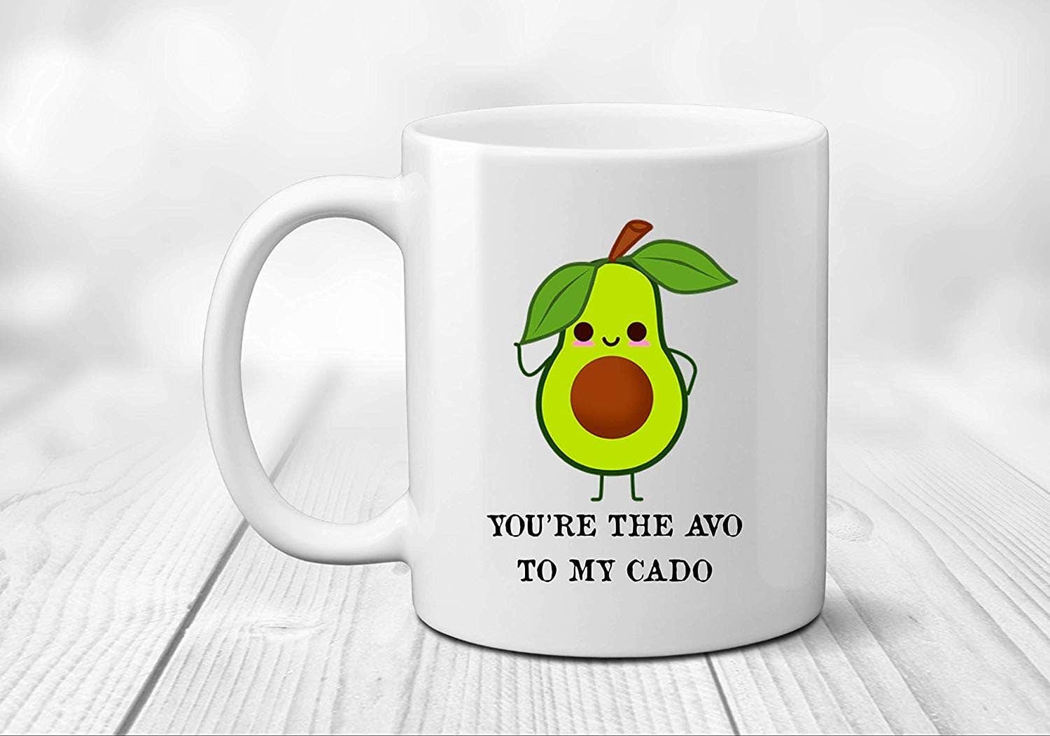 Avocado Coffee Mug - Ceramic White 330ml Capacity - High Quality