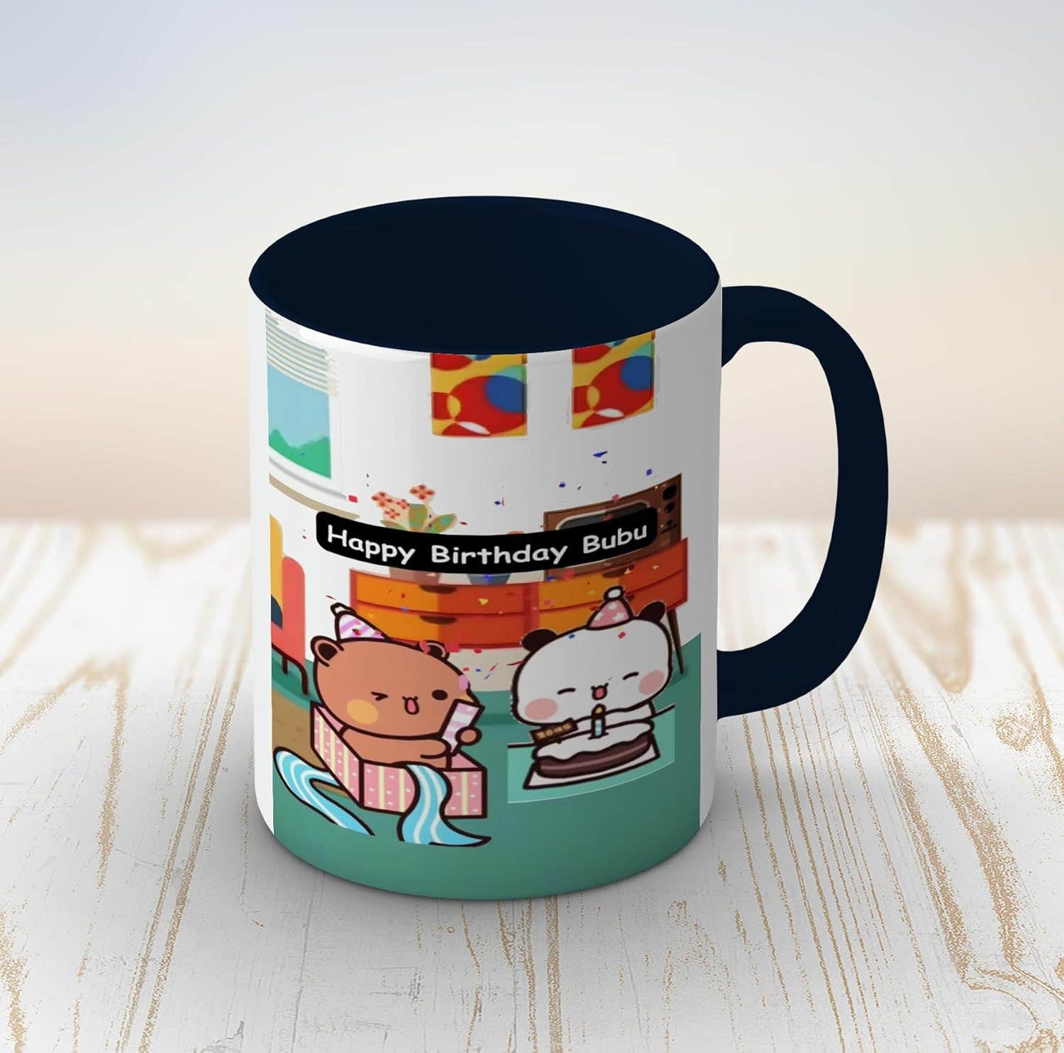Ceramic Panda Bear Drawing Mug - White - 1cl Capacity
