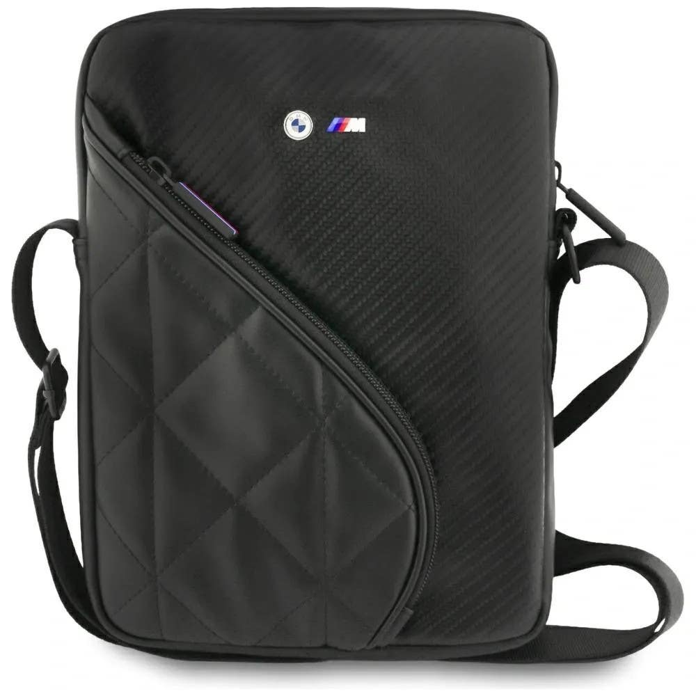 "BMW Motorsport Premium Padded Tablet Bag - Fits 7-8 inch Tablets, Crossbody Design - Black"