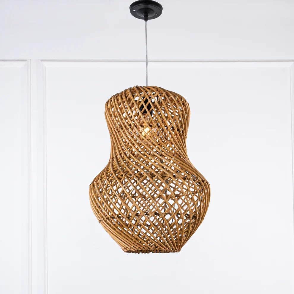 Mishkah Lighting Natural Bamboo Chandelier 40x50cm