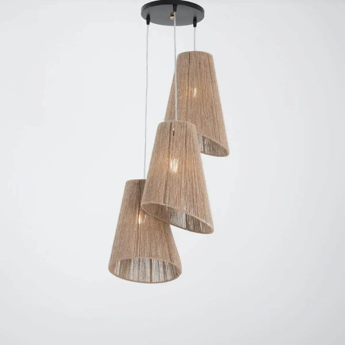 Mushkah Lighting Boho Burlap Chandelier