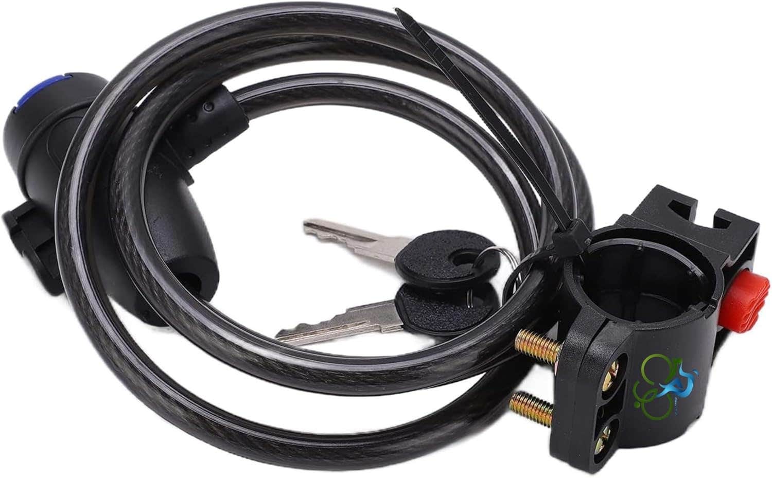 Heavy-Duty Anti-Theft Bike Cable Lock with Mounting Bracket - Durable Steel Wire - Black