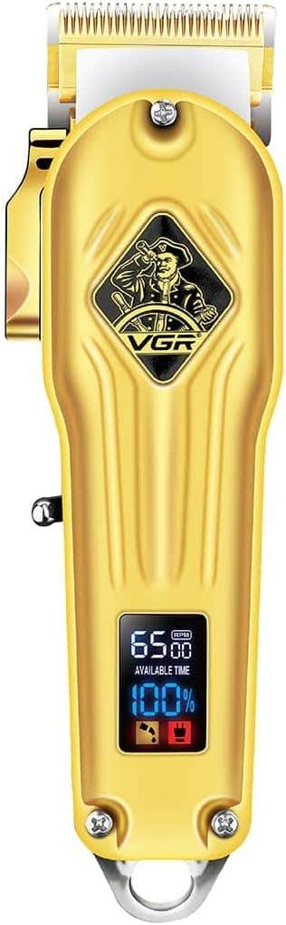 VGR V-267 rechargeable hair clippers men professional electric cordless metal hair trimmer clipper with LED display