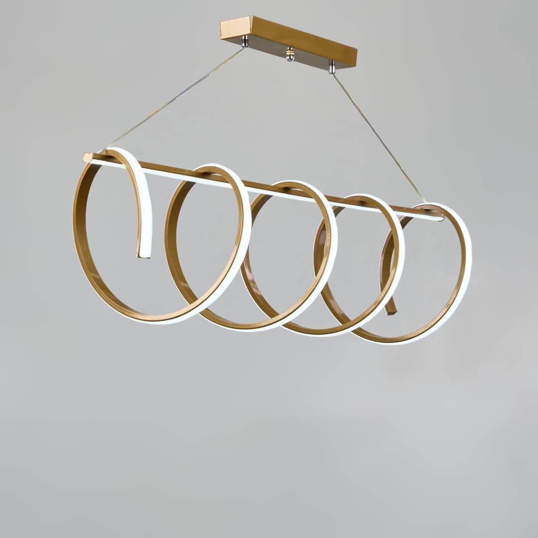 Nagafa Shop Mocha LED Adjustable Ceiling Chandelier Light - Champagne Aluminum - Energy Efficient - Height-Adjustable