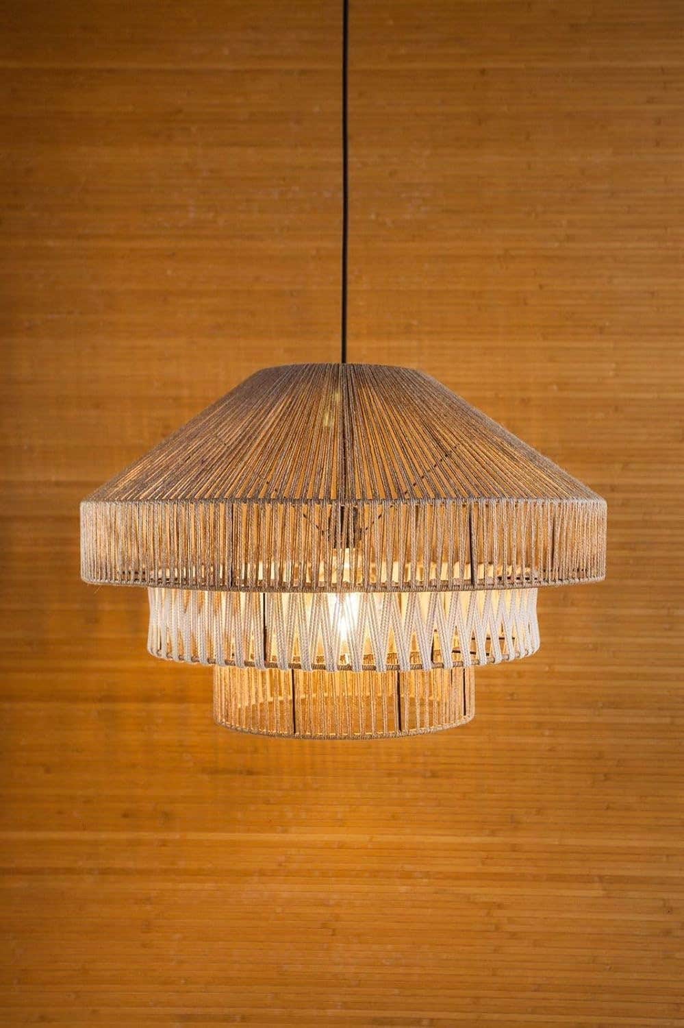 Boho Chandelier - Beige*White - Including All Accessories Without Light Bulbs - By Mishkah Lighting