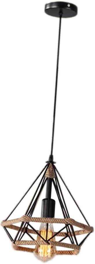 BETOOKY French Country Rustic Pendant Chandelier - Wrought Iron, Diamond Shape, Energy Efficient