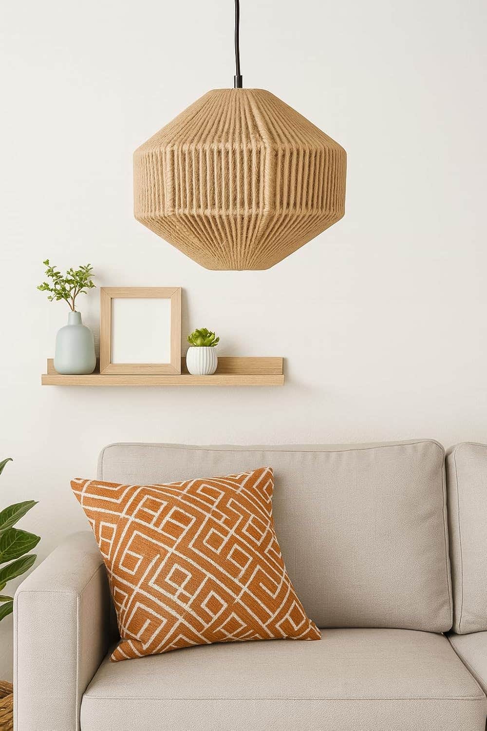 Mushkah Lighting Geometric Rope Hanging Chandelier