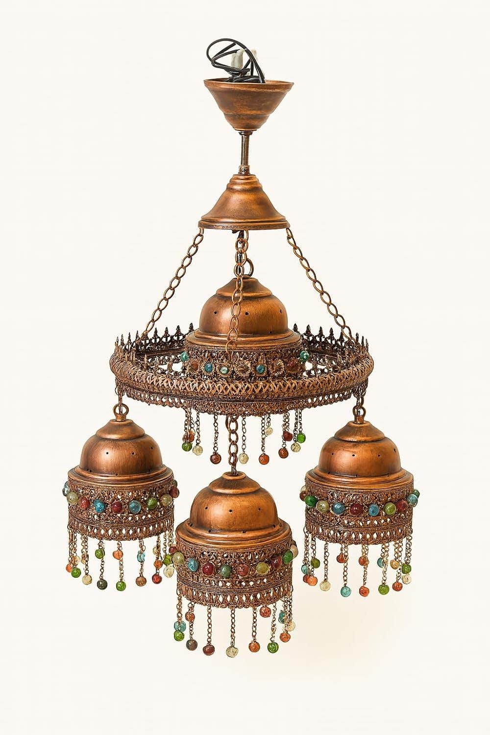 Mushkah Lighting - 4 Light Modular Heritage Copper Chandelier