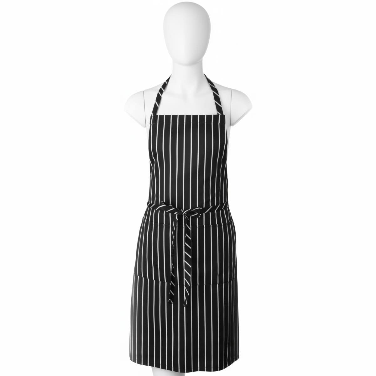 Striped kitchen apron made of high-quality cotton - for cooking, baking, and grilling