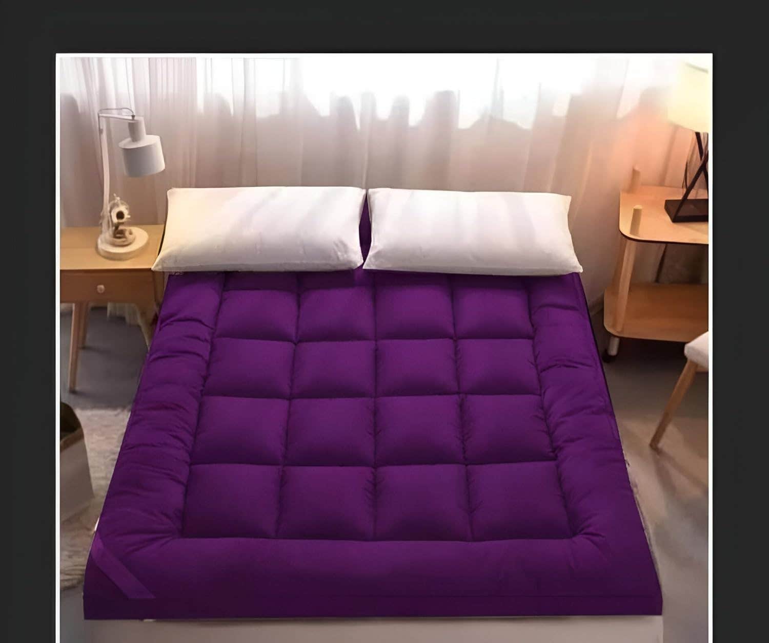 Luxury Fiber Softening Mattress Hotel Design for Optimal Comfort, 120x200 cm, Height 7 cm - Purple