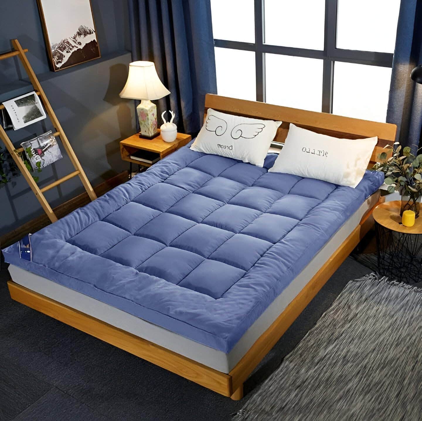 Hotel Specification Fiber Mattress, 90x200 cm, 7 cm Height - Blue