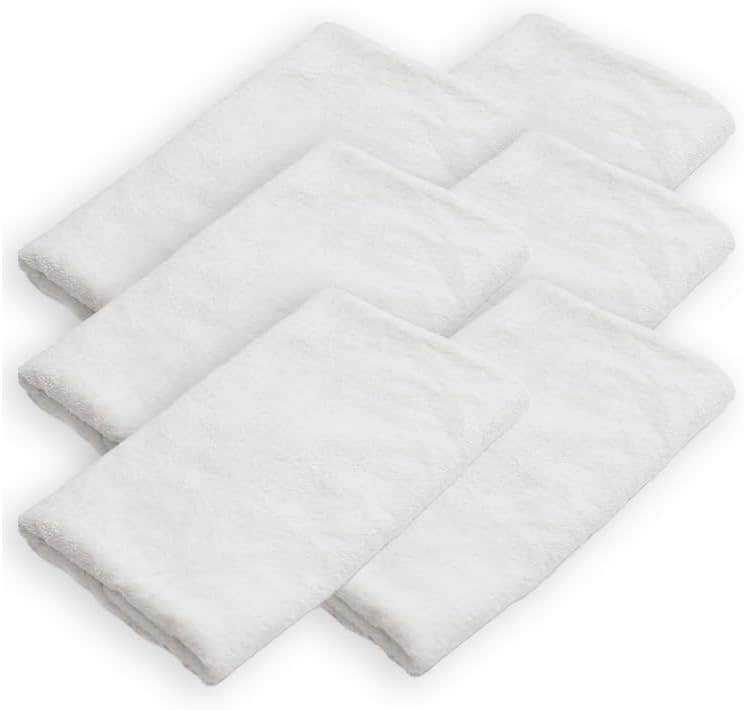 6-Pack High Water Absorption Cotton Hand Towels Set - White