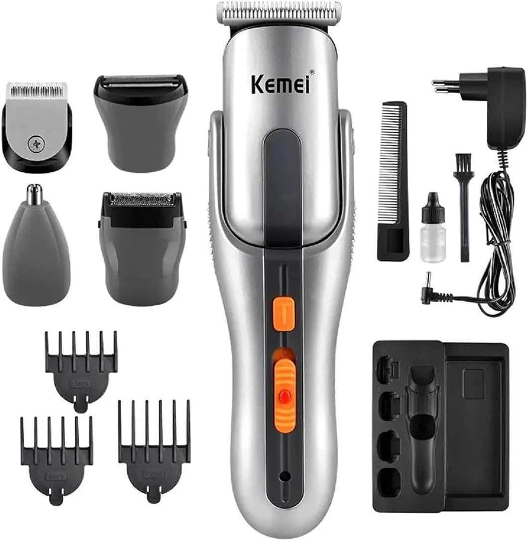 Kemei KM-680A Rechargeable Hair Trimmer for Men - Grey