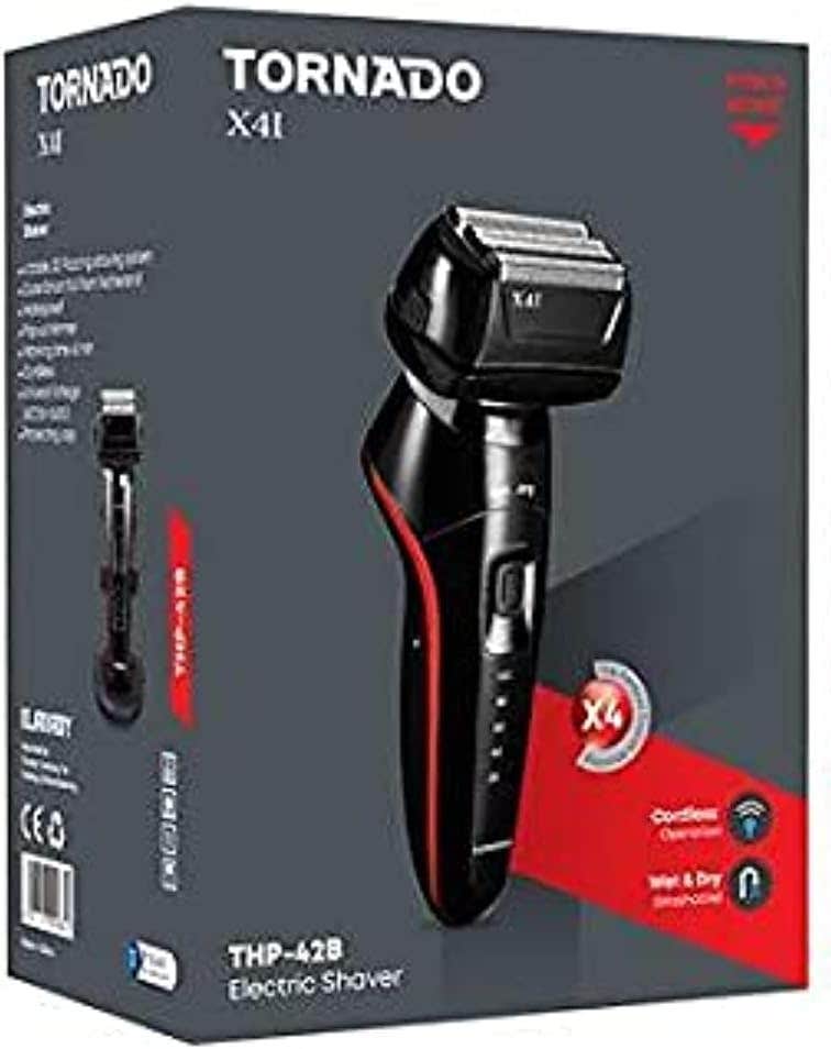 Tornado 4 Blade Smoothing Razor Wet and Dry Black THP-42B