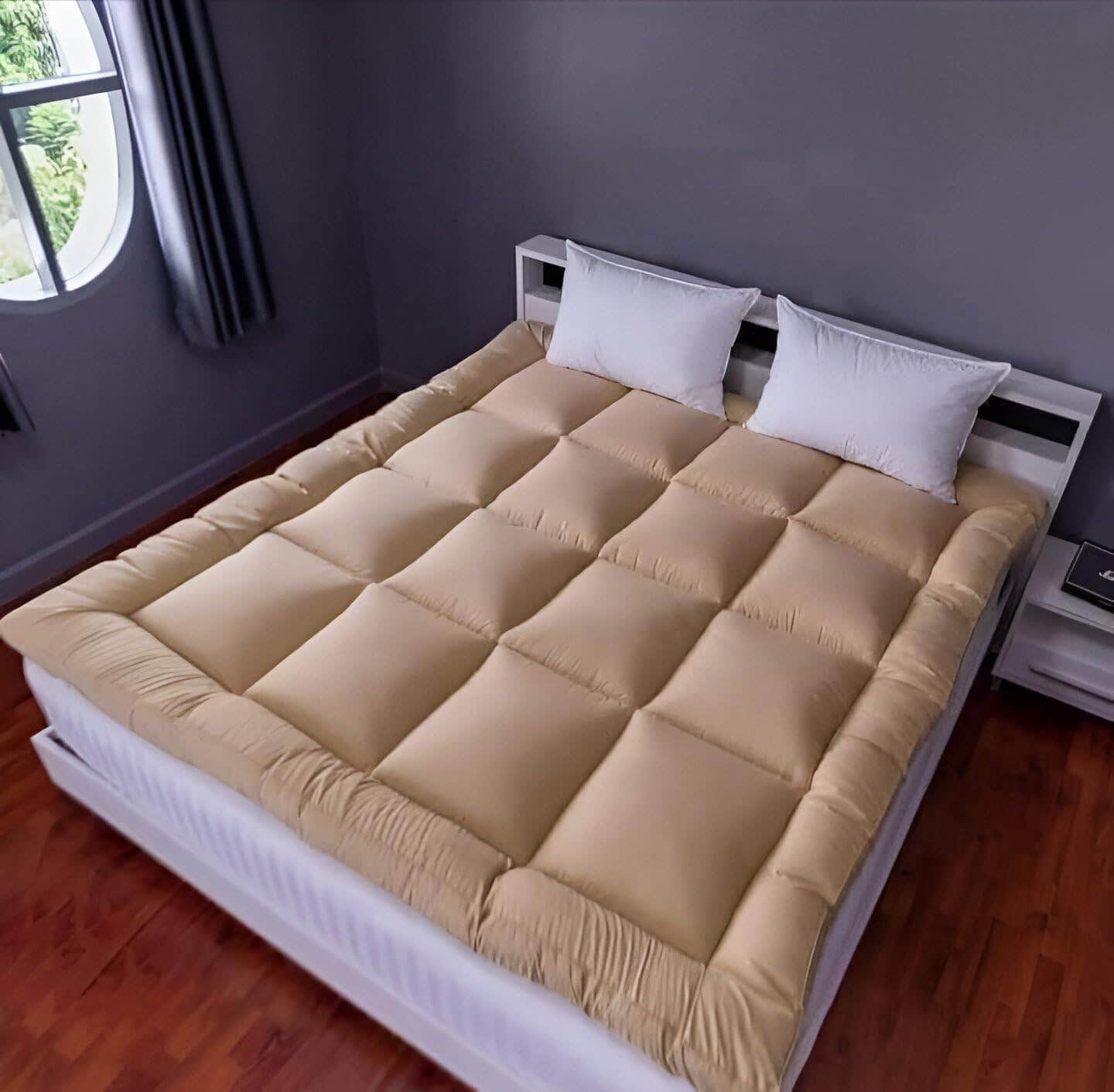 Soft fiber mattress with hotel specifications, 140x200 cm, 7 cm high - Beige