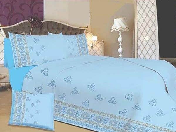 "5-Piece Luxury Cotton Bedding Set by Rahim - King Size 240x260, Includes 2 Pillowcases & 2 Cushions Covers"