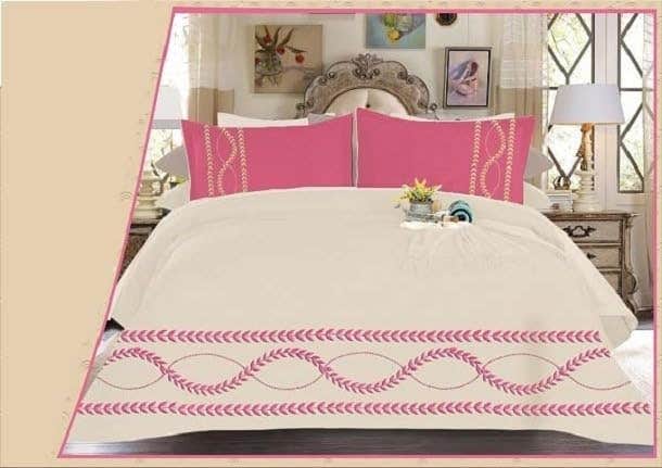Generic Cotton 5-Piece Bed Sheet Set - 240x260 cm - White Rose