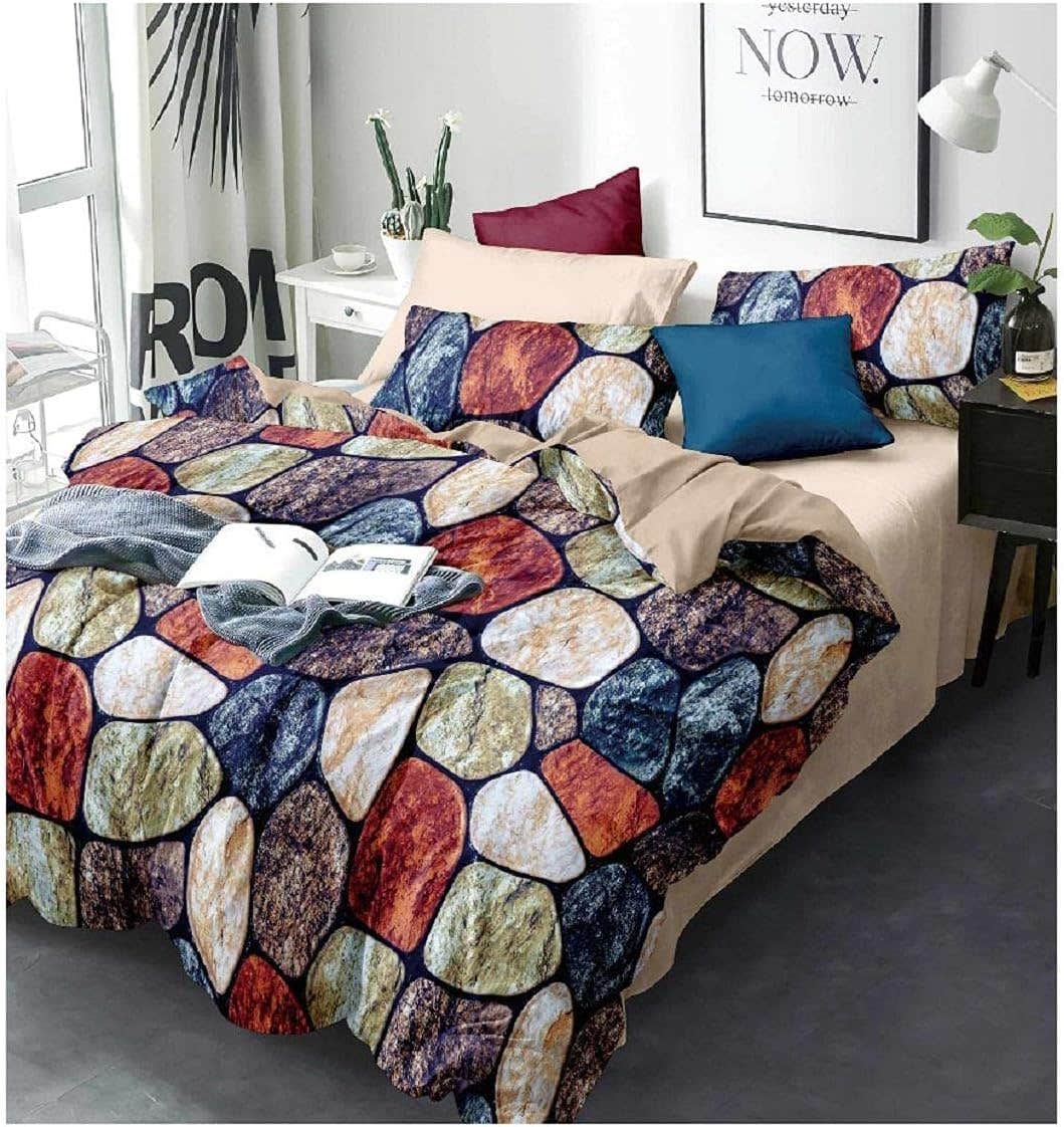 Premium 4-Piece Turkish Cotton Bed Sheet Set - 240x260 cm - High Quality - Tie-Dye Design