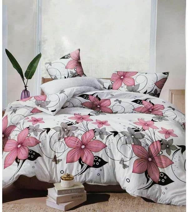 "Premium Turkish Cotton Bedding Set - 3D Design, 4-Piece Set Includes 240x260cm Sheet, 45x160cm and 2 50x70cm Pillowcases - High Quality Material"