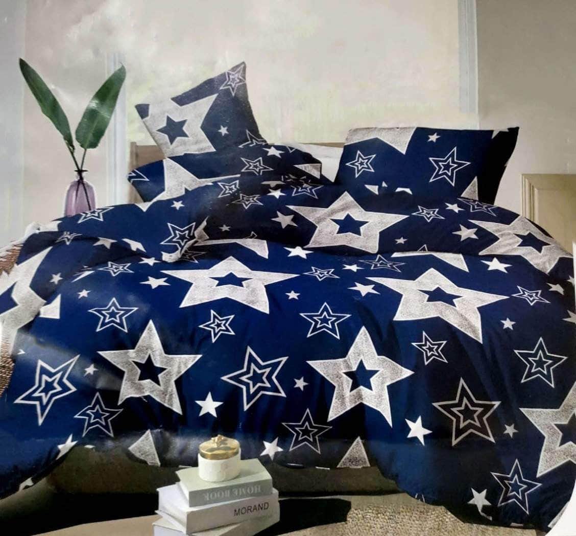 "Premium Turkish Cotton 4-Piece Bedding Set - 3D Design, 240x260cm Sheet, Two 50x70cm Pillowcases, High-Quality Material by رحييم"