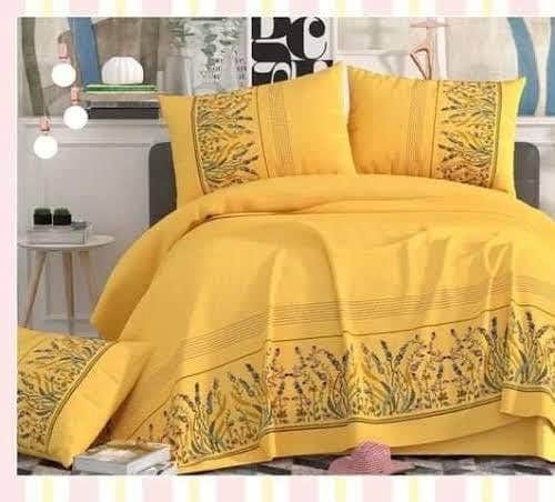 "Premium 5-Piece Cotton Bedding Set - 240x260cm Sheet, 2x 45x155cm Pillowcases, 2x 55x70cm Cushion Covers, Brand: Generic"