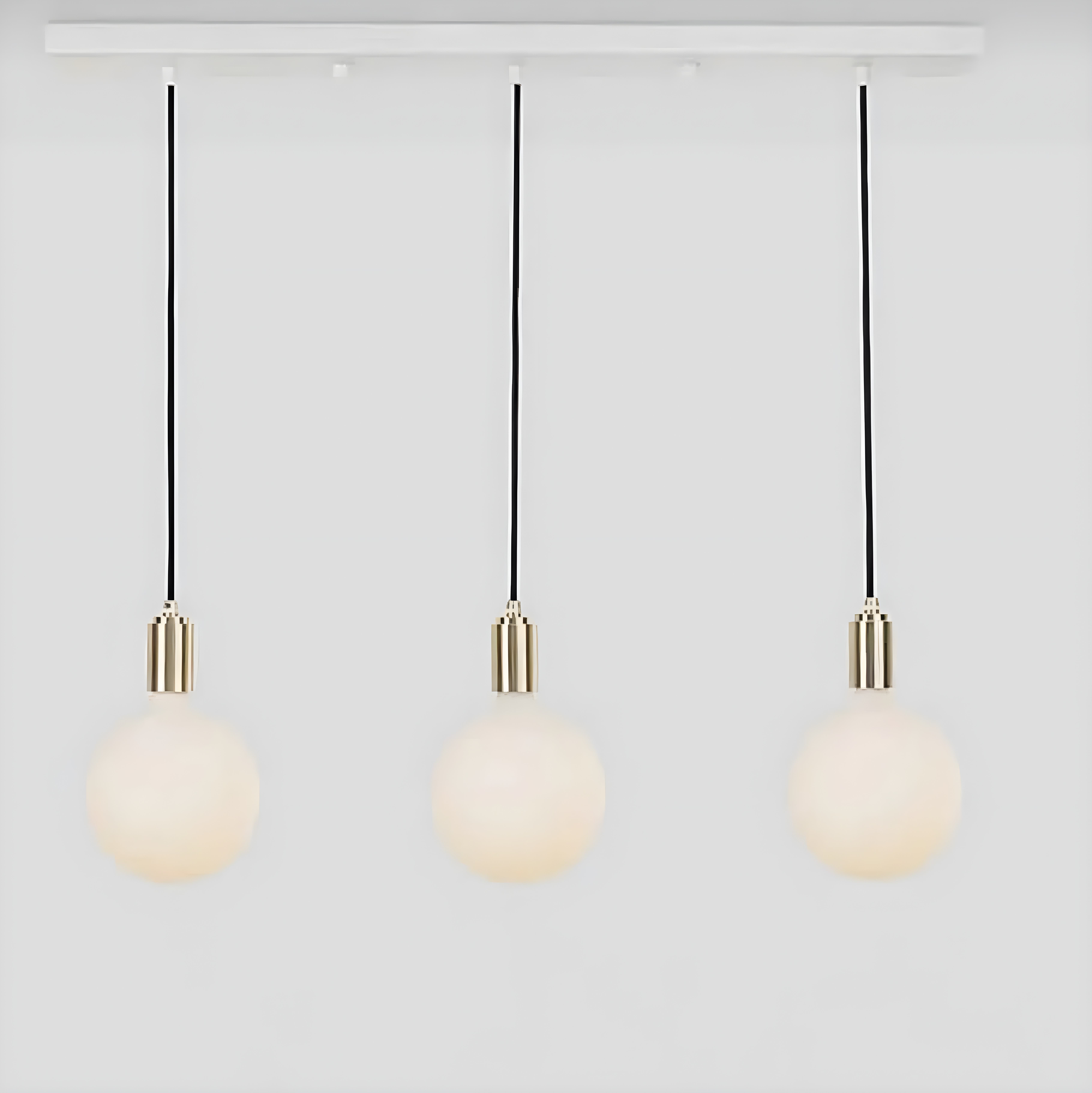 Modern Globe Pendant Lights, Set of 3, Gold Fixture Spheres, Contemporary Hanging Ceiling for Kitchen Island, Dining Room
