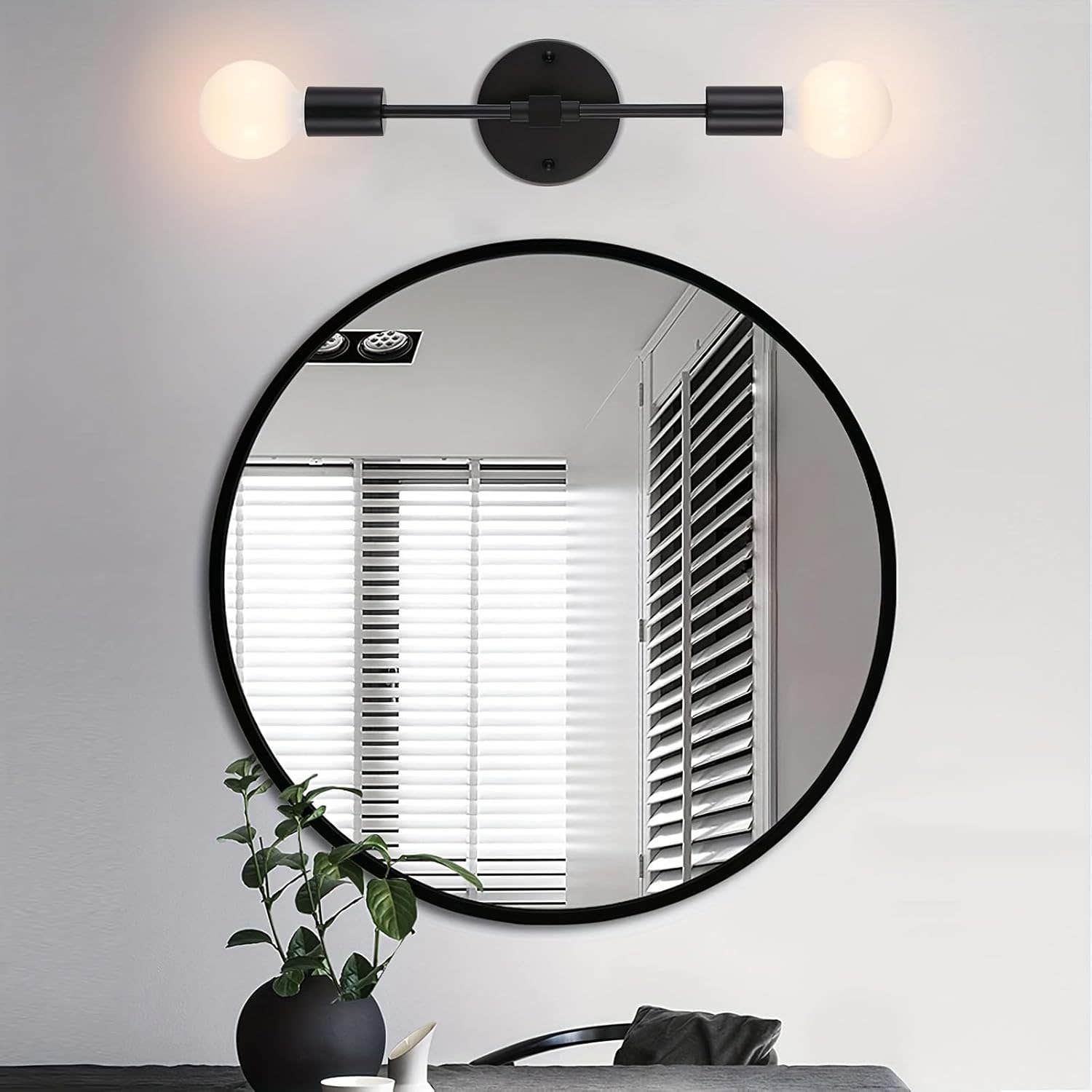 Generic Black Metal Wall Lamp - Flush Mount Indoor Lighting