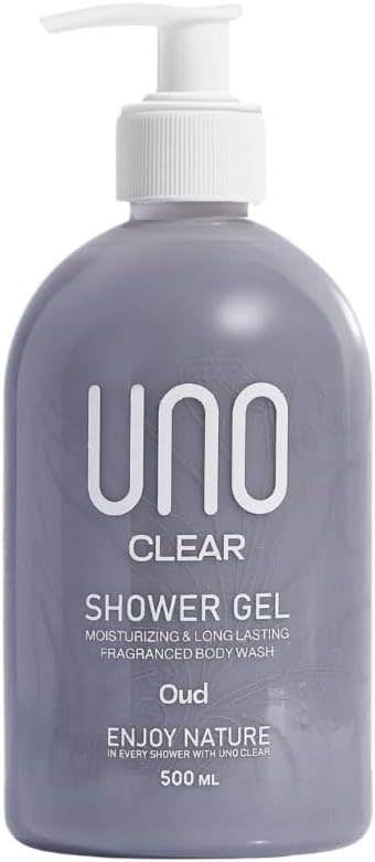 UNO Clear Creamy Shower Gel with OUD Scent - Hydrating Body Wash - 500ml