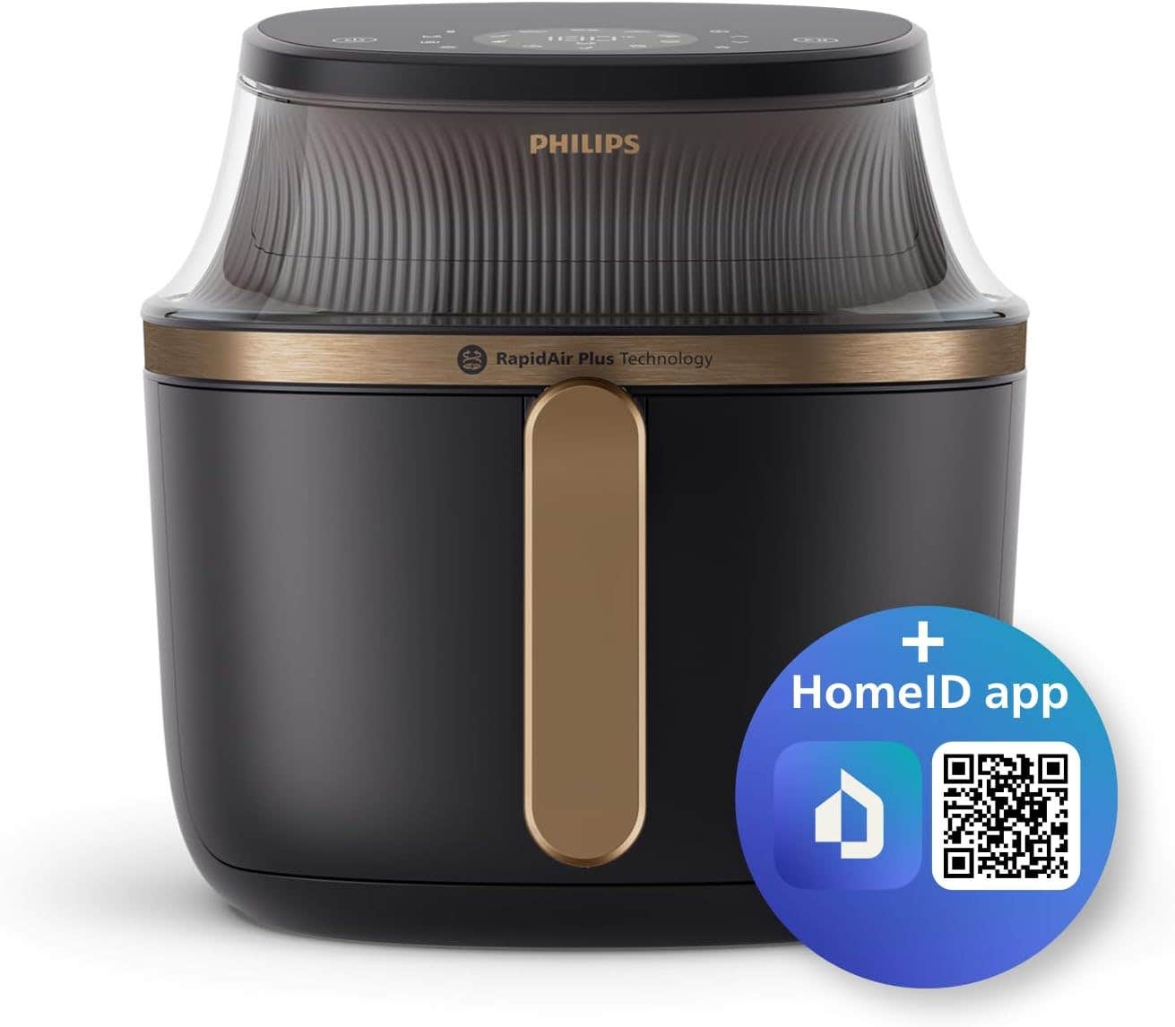 Philips Airfryer XL - 6.2L, 1700W, See-through Cooking Window, 16 Cooking Functions, Touchscreen, RapidAir Plus Technology, Black - NA332/00