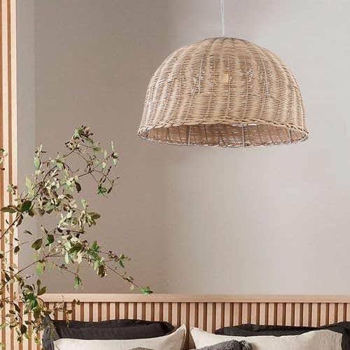 Mushkah Lighting Natural Bamboo Boho Chandelier - Complements Any Decor