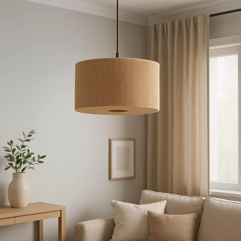 Mushkah Lighting Natural Rope Round Hanging Chandelier
