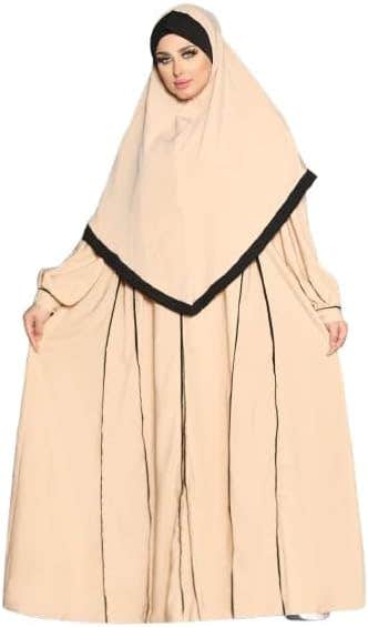 Women's Abaya - Gamal Sons, Royal Crepe, 2 Pieces - Beige