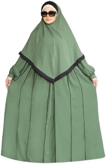 Women's Abaya - Gamal Sons, Royal Crepe, 2 Pieces, Luxury - Green