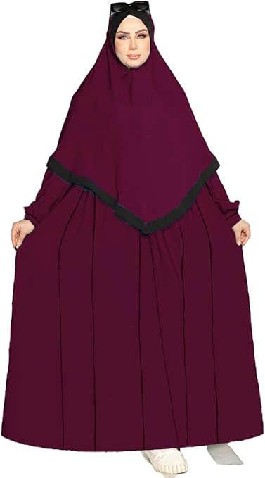 Women's Abaya - Gamal Sons, Royal Crepe, 2 Pieces, Luxury - Burgundy