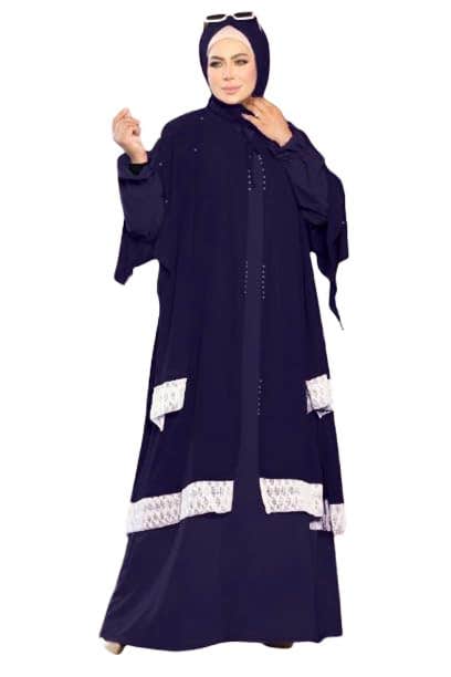 Women's Abaya - Gamal Sons, 2 Pieces, Luxury - Blue