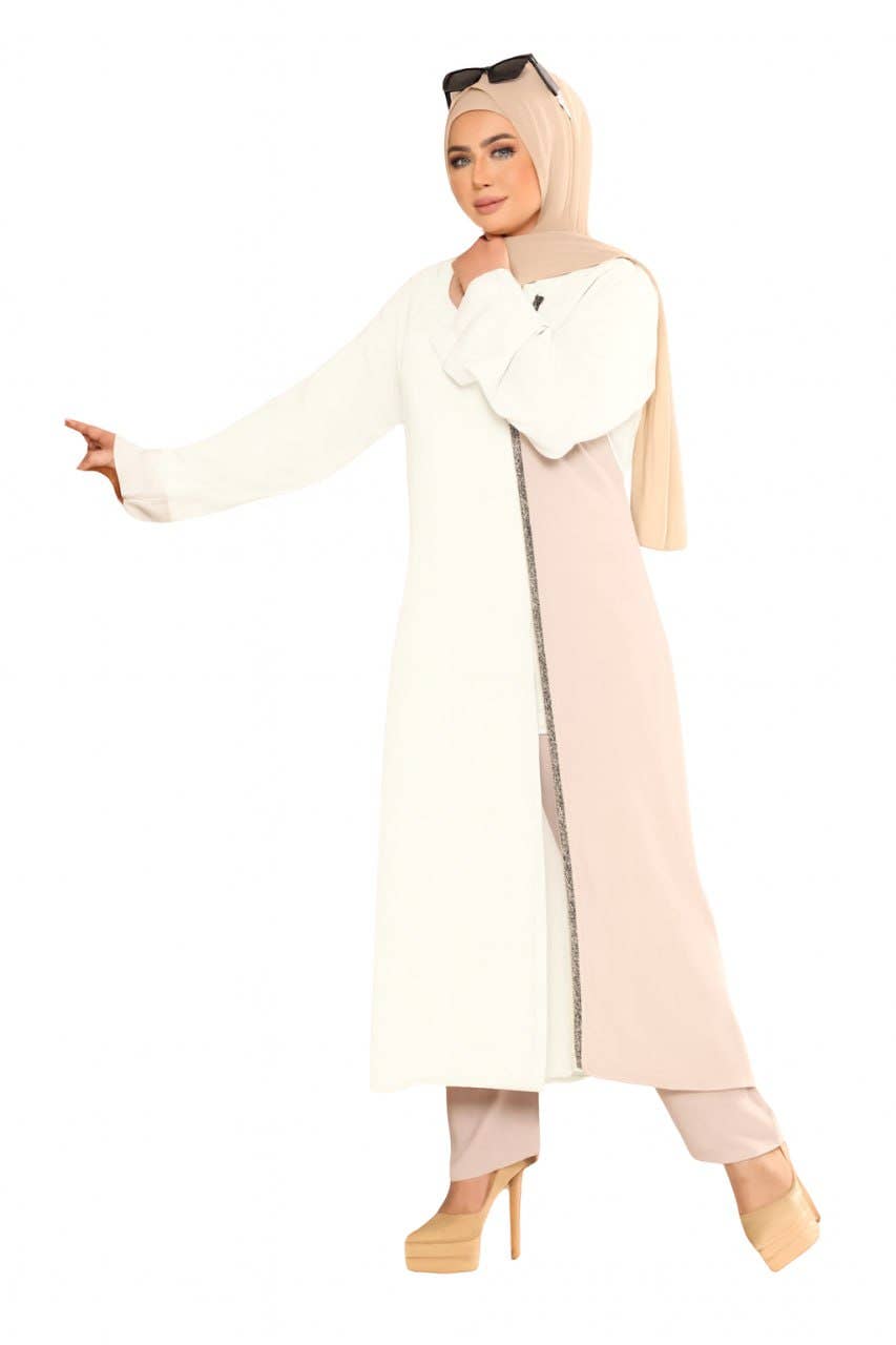 Women's Tunic - Gamal Sons, Model 013, 2 Pieces, Luxury - Beige
