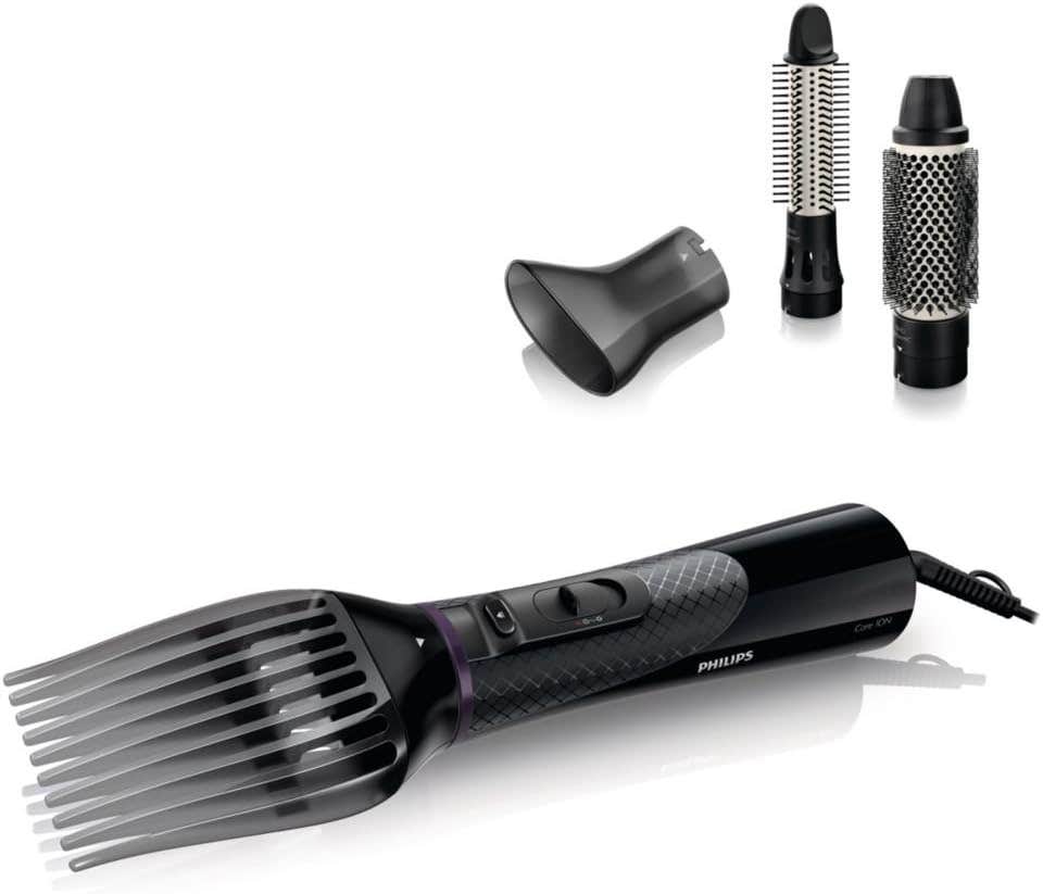 Philips HP8655 Air Styler with 4 Attachments, Ionic Care, 3 Heat Settings, 1000W - Black