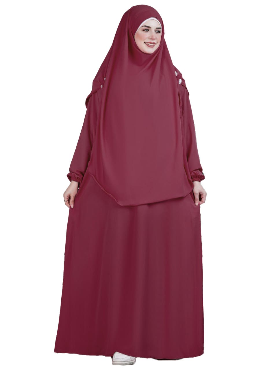 Women's Abaya - Gamal Sons, Royal Crepe, Model 7012, 2 Pieces - Cashmere