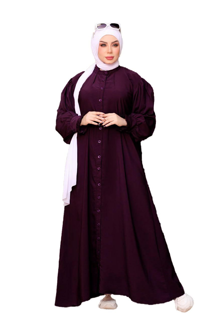 Women's Abaya - Gamal Sons, Royal Crepe, Model 8150, 1 Piece, Luxury - Purple