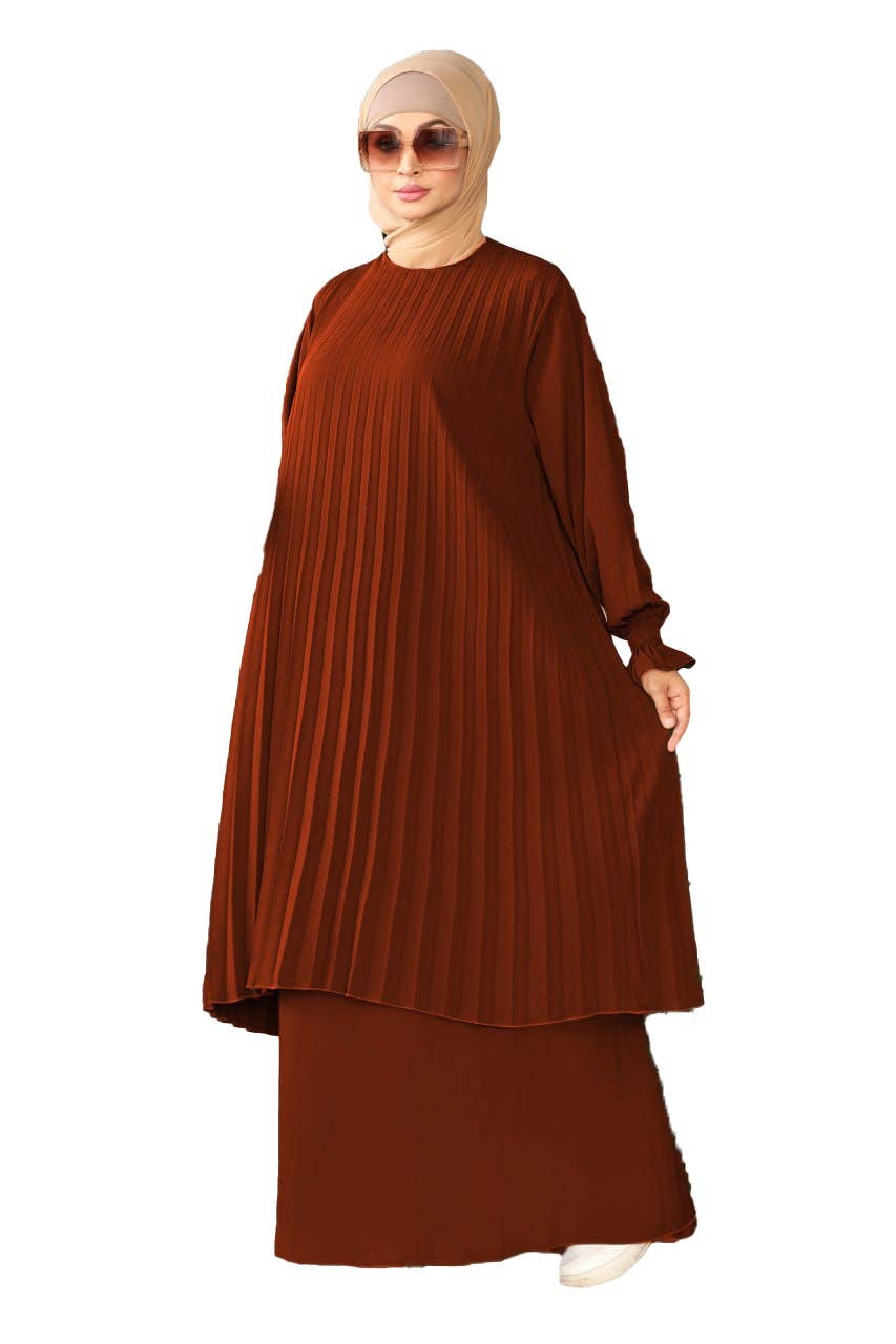 Women's Abaya - Gamal Sons, One Size, Suitable up to 80 kg, Model 7046, 2 Pieces, Luxury - Burgundy