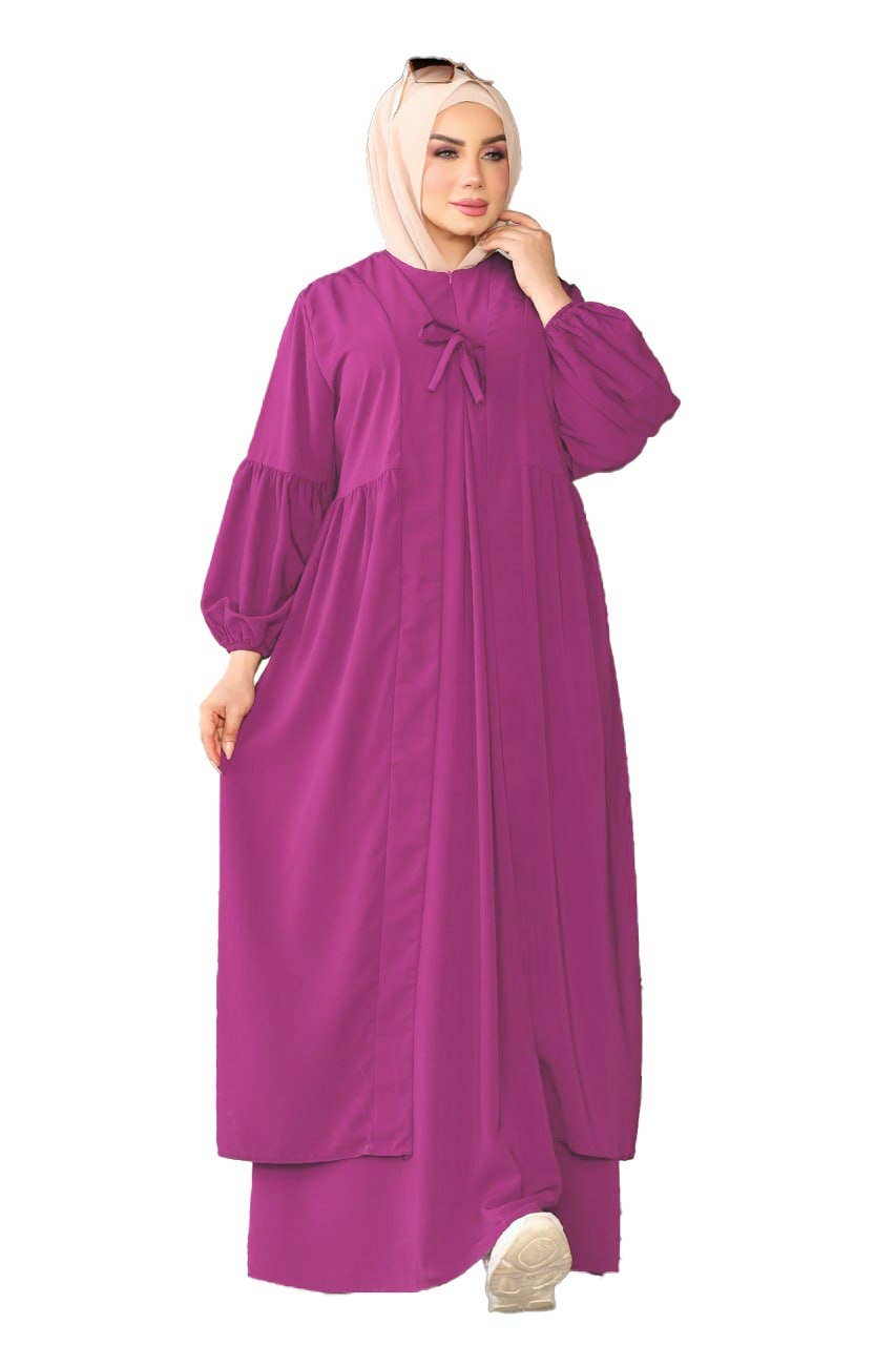 Women's Abaya - Gamal Sons, Royal Crepe, Model 7045, 2 Pieces, Luxury - Cashmere