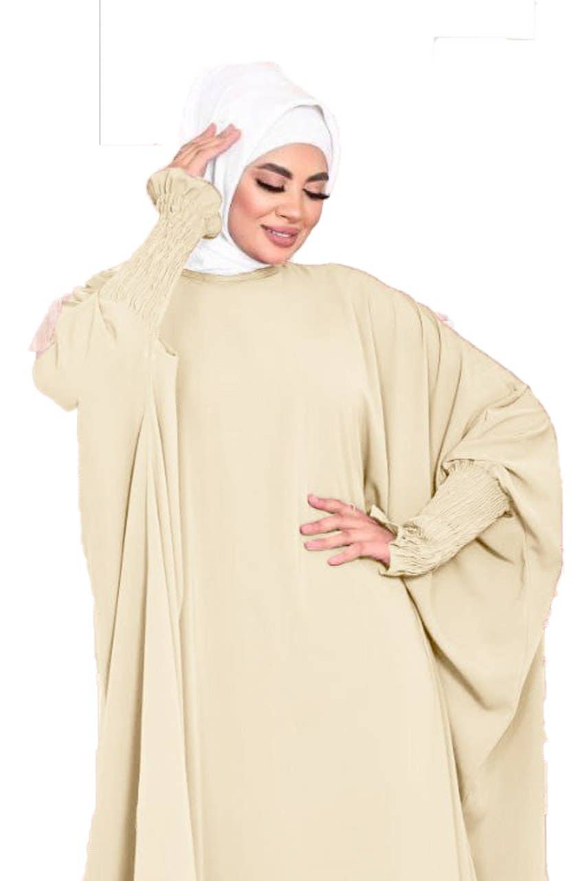 Women's Abaya - Gamal Sons, Royal Crepe, Model 8011, 1 Piece, Luxury - Beige