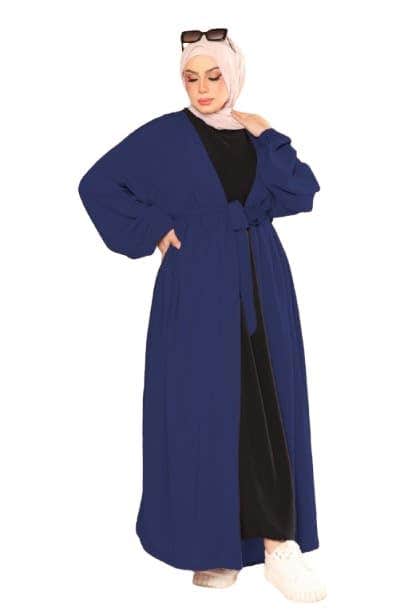 Women's Abaya - Gamal Sons, Royal Crepe, Model 8105, 1 Piece, Luxury - Blue
