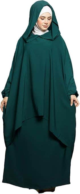 Women's Abaya - Gamal Sons, Model 8016, 3 Pieces, Luxury - Green