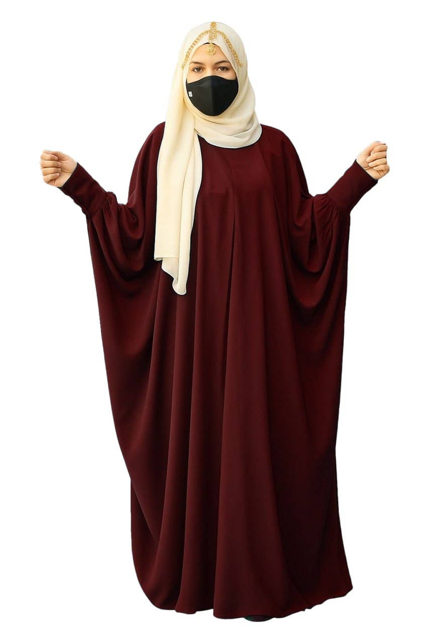 Women's Abaya - Gamal Sons, Royal Crepe, Model 7009 - Burgundy