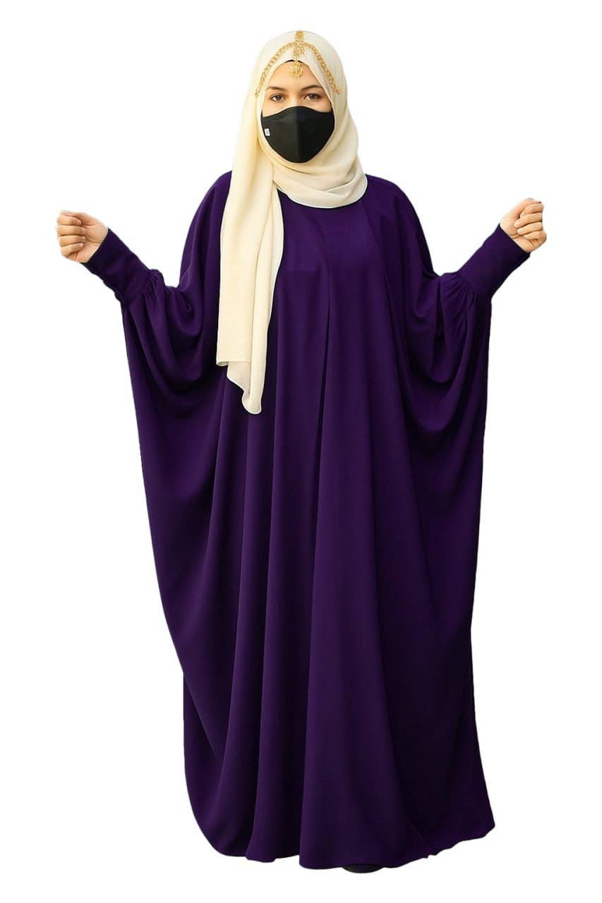 Women's Abaya - Gamal Sons, Royal Crepe, Model 7009, 1 Piece, Luxury - Dark Purple