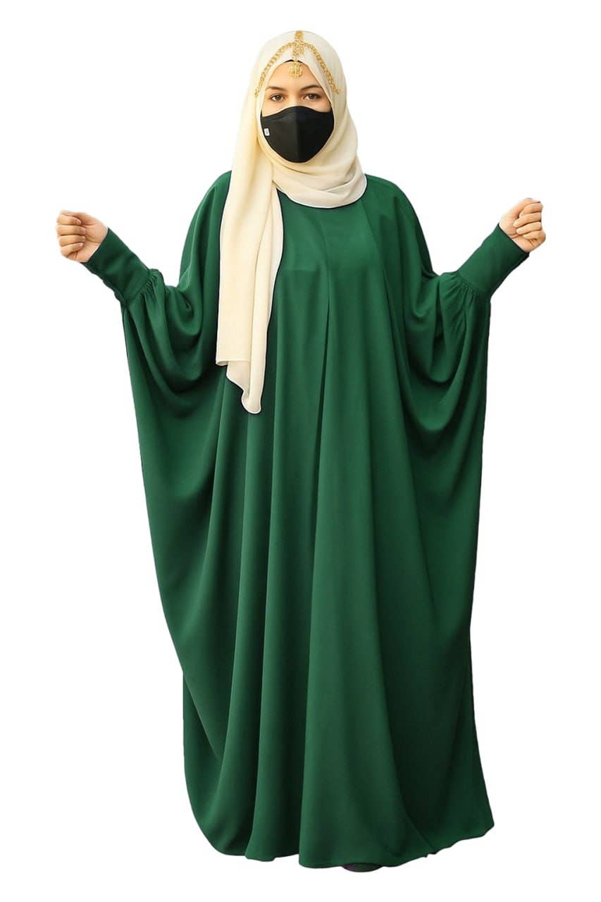 Women's Abaya - Gamal Sons, Royal Crepe, Model 7009, 1 Piece, Luxury - Green
