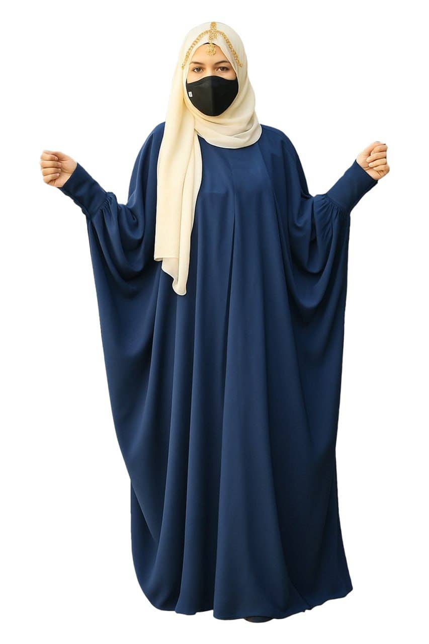 Women's Abaya - Gamal Sons, Royal Crepe, Model 7009, 1 Piece, Luxury - Navy Blue